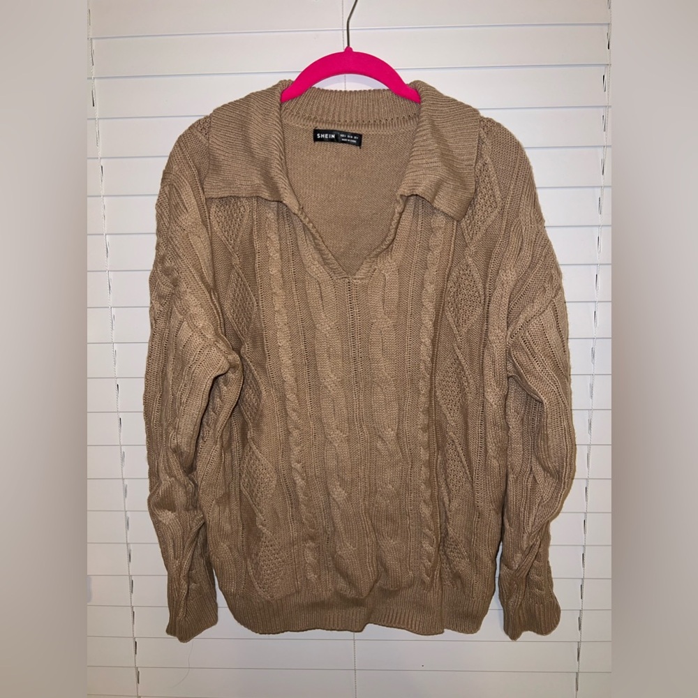Brown collard sweater